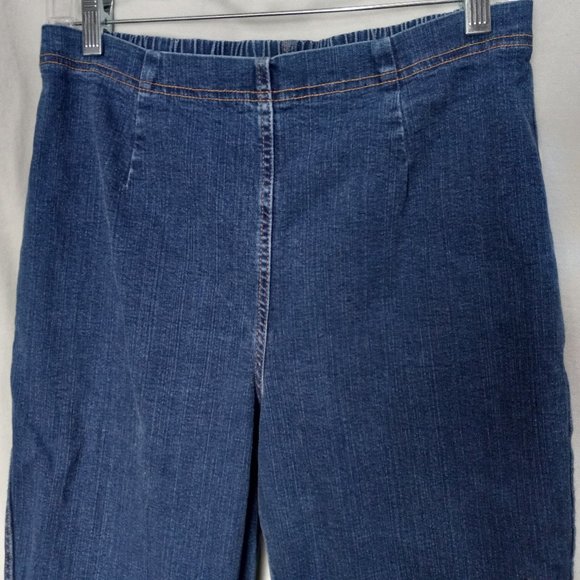 Faded Glory Stretch Denim Jeggings Dark Wash Elastic Waist Size Large - Picture 3 of 9